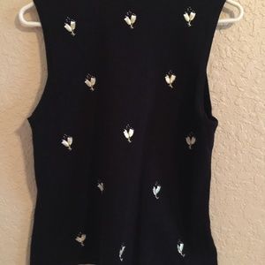Etoile black and gold sleeveless top